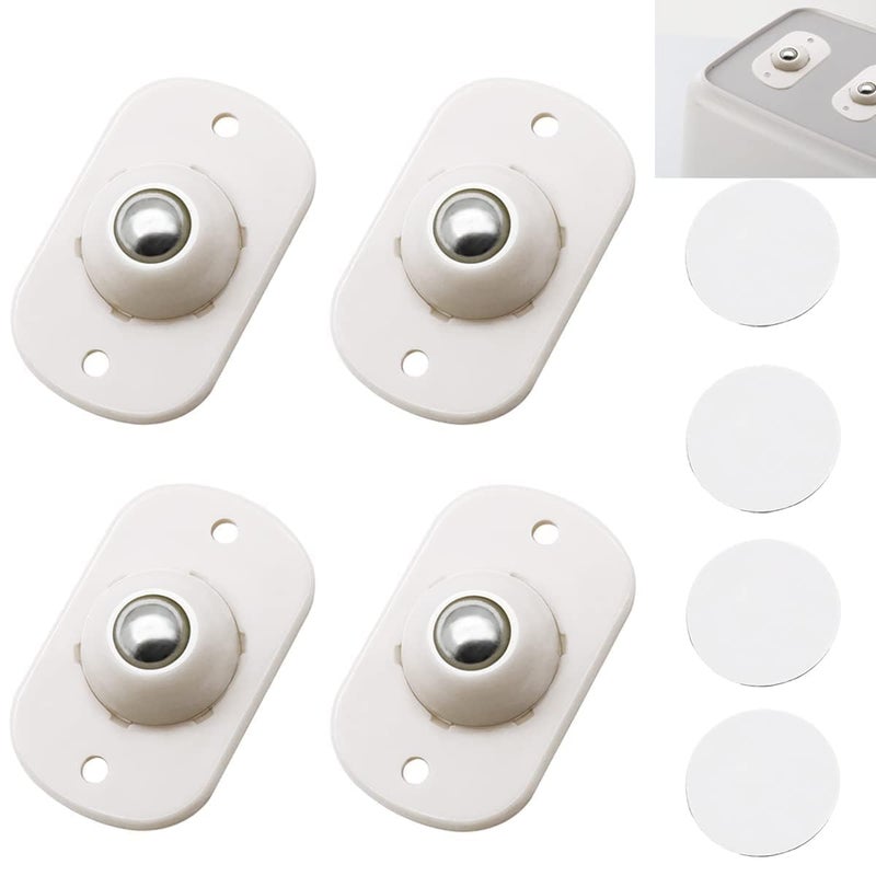 HEVIR Universal 360 SelfAdhesive Mini Swivel Casters Wheels 8 PCS Furniture Moving Caster Rollers for Trolley Gaming PC Storage Boxes 360 Rotation Pulley for Furniture Storage Solutions - Image 3