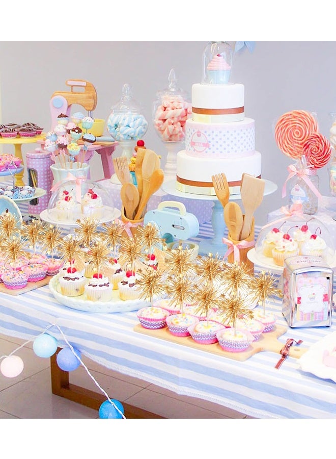 20PCS Gold Foil Firework Cupcake Toppers for Birthday Party - Image 5