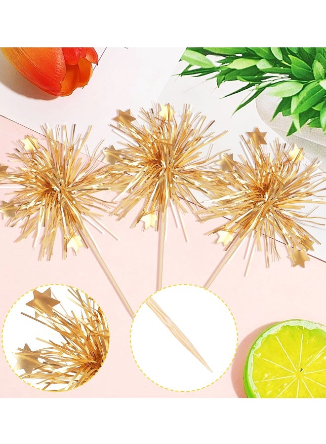 20PCS Gold Foil Firework Cupcake Toppers for Birthday Party - Image 3