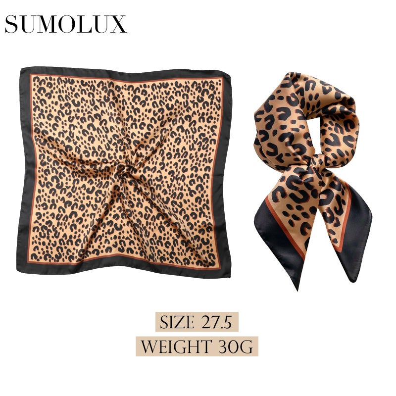 Sumolux Head Hair Scarf for Women Like Satin Silk Scarf Bandana Hair Wrapping Night Large Square Scarves 27.5" - Image 2