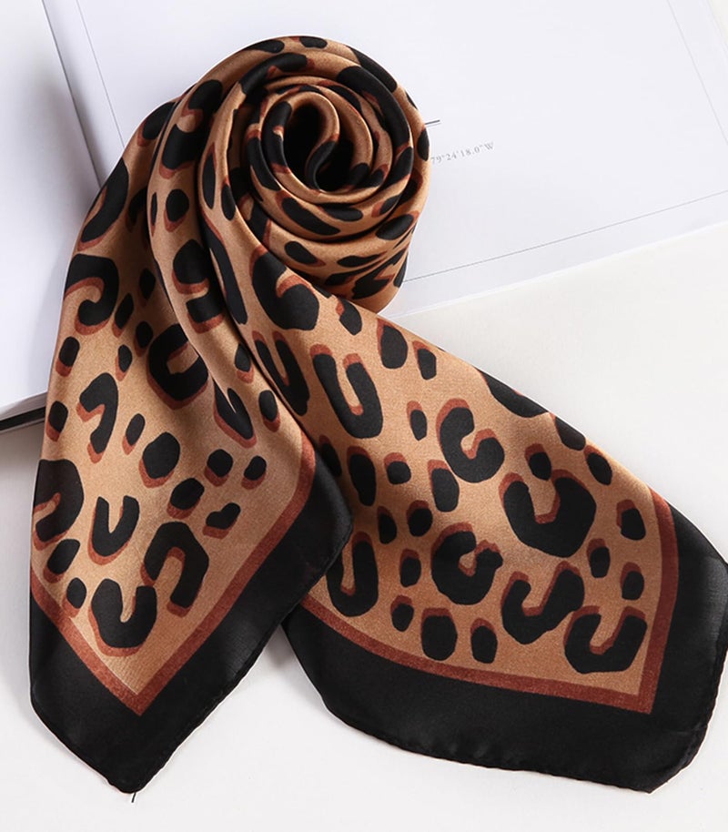 Sumolux Head Hair Scarf for Women Like Satin Silk Scarf Bandana Hair Wrapping Night Large Square Scarves 27.5" - Image 5