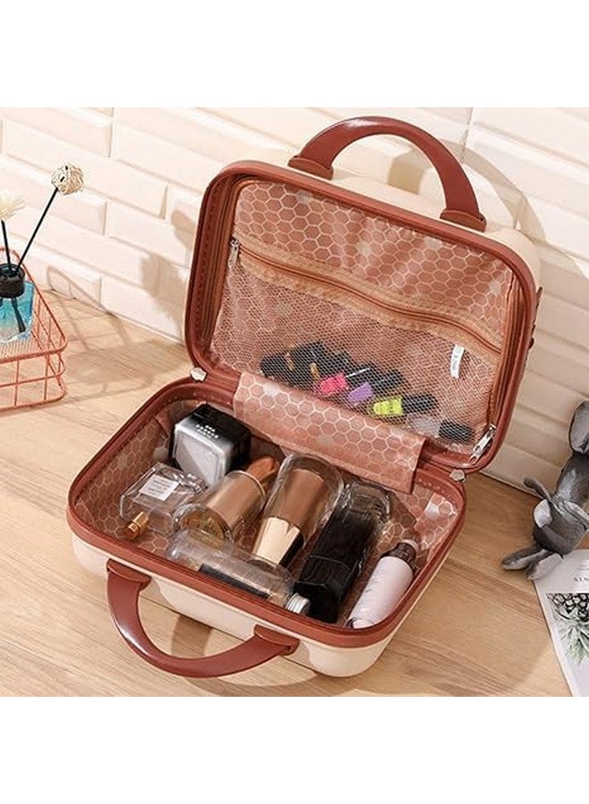 TRADY Mini ABS Makeup Travel case Small Hard Shell Women's Compact Makeup Carrying Suitcase Portable Makeup Organizer for Camping Travel-Friendly Cosmetic Suitcase Lightweight Makeup case for Travel - Image 2
