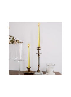 The Bros Gold Taper Candles 10 inch -Set of 4 Tapered Candles, Dripless and Smokeless,Long Candle,Tall Candlesticks, Home Dinner, Party, Wedding, Halloween, Churches,Christmas (25cm/4pcs, Gold)  - Image 3