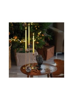 The Bros Gold Taper Candles 10 inch -Set of 4 Tapered Candles, Dripless and Smokeless,Long Candle,Tall Candlesticks, Home Dinner, Party, Wedding, Halloween, Churches,Christmas (25cm/4pcs, Gold)  - Image 2