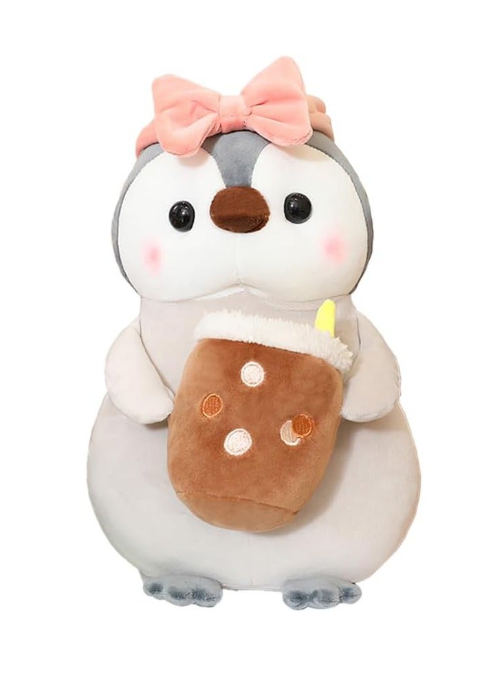 SYOSI Penguin Stuffed Animals Plush Cute Penguin Plush Stuffed Animal Penguin with Pink Bowknot for Animal Themed Parties Teacher Student Award Animal Toys for Boys Girls 25cm - Image 1