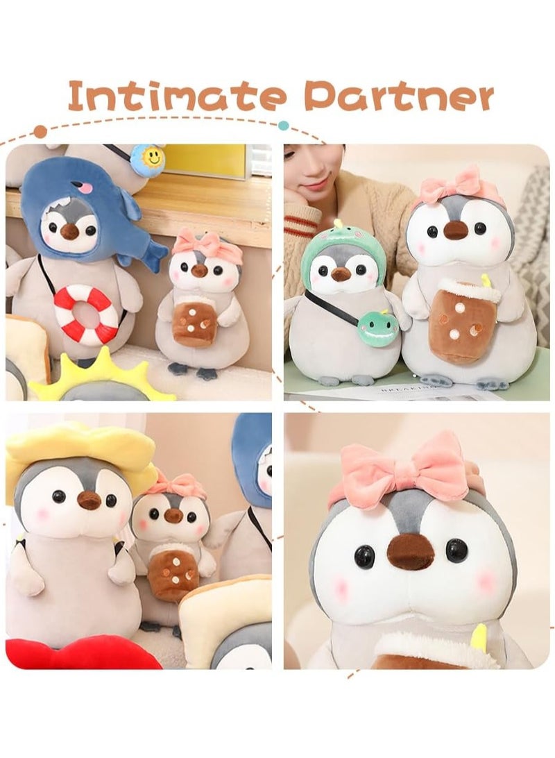 SYOSI Penguin Stuffed Animals Plush Cute Penguin Plush Stuffed Animal Penguin with Pink Bowknot for Animal Themed Parties Teacher Student Award Animal Toys for Boys Girls 25cm - Image 2