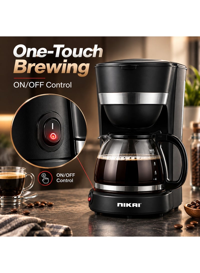 نيكاي ماكينة صنع القهوة 1.25 L 750 W NCM1210AX أسود - Image 5