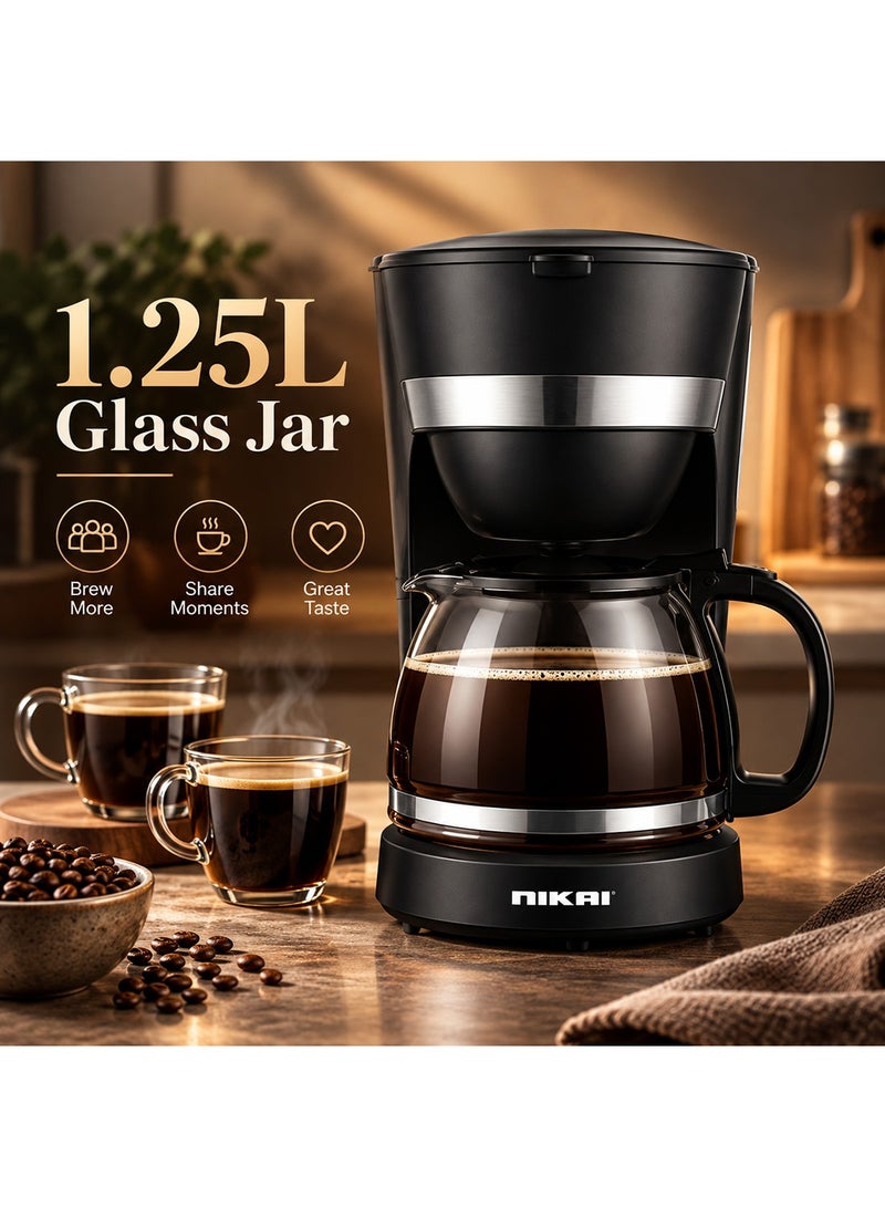 نيكاي ماكينة صنع القهوة 1.25 L 750 W NCM1210AX أسود - Image 2
