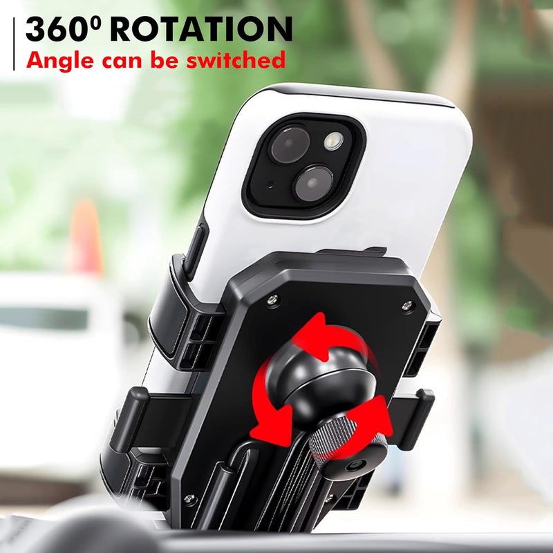 Kratos حامل موبايل B4 للدراجة مع قفل بنقرة واحدة، دوران 360°، تصميم قبضة آمنة، حماية وسادة امتصاص الصدمات للأجهزة، حامل موبايل للدراجة لأجهزة الملاحة GPS - Image 2