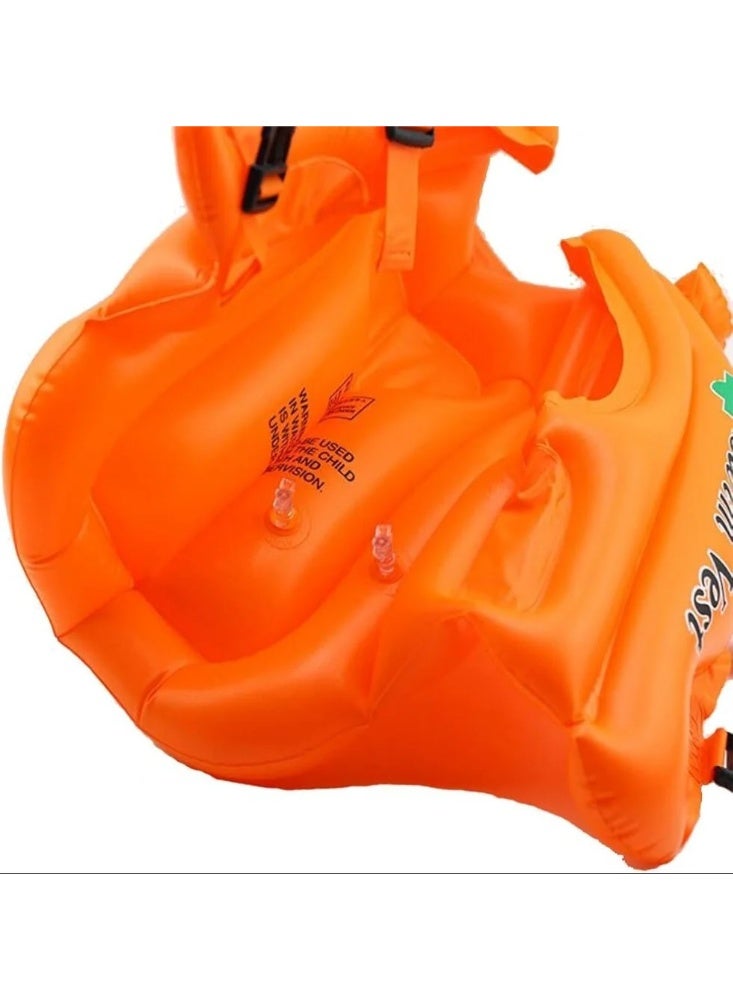 Step Inflatable Swim Vest Life 50cm Jacket With Safety Fasteners For Kids 4 Years And Above - Image 3