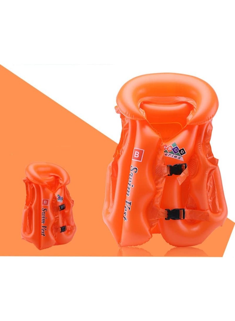 Step Inflatable Swim Vest Life 50cm Jacket With Safety Fasteners For Kids 4 Years And Above - Image 2