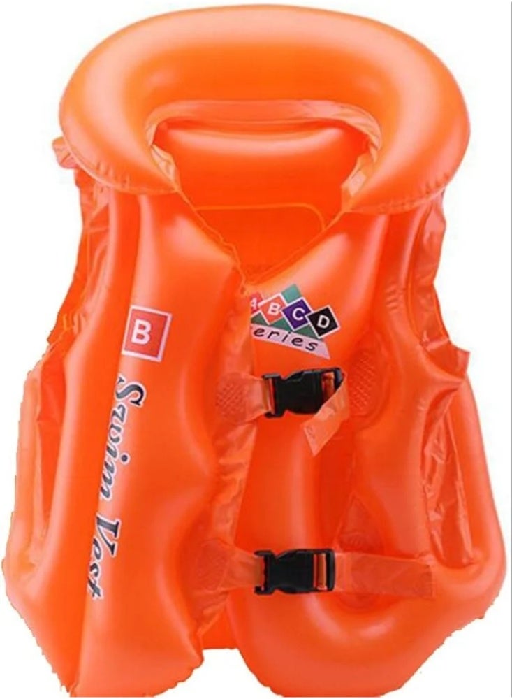 Step Inflatable Swim Vest Life 50cm Jacket With Safety Fasteners For Kids 4 Years And Above - Image 1
