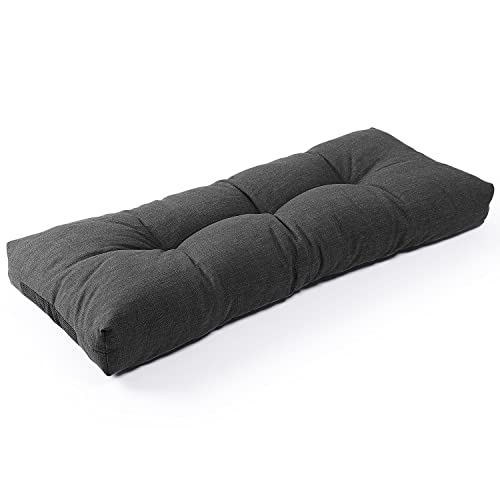 SUNROX LokGrip Non Slip Tufted Memory Foam Bench Cushion FadeShield Water Resistant Durable Thicken OutdoorIndoor Bench Seat Pads 36x14x4 inch Midnight