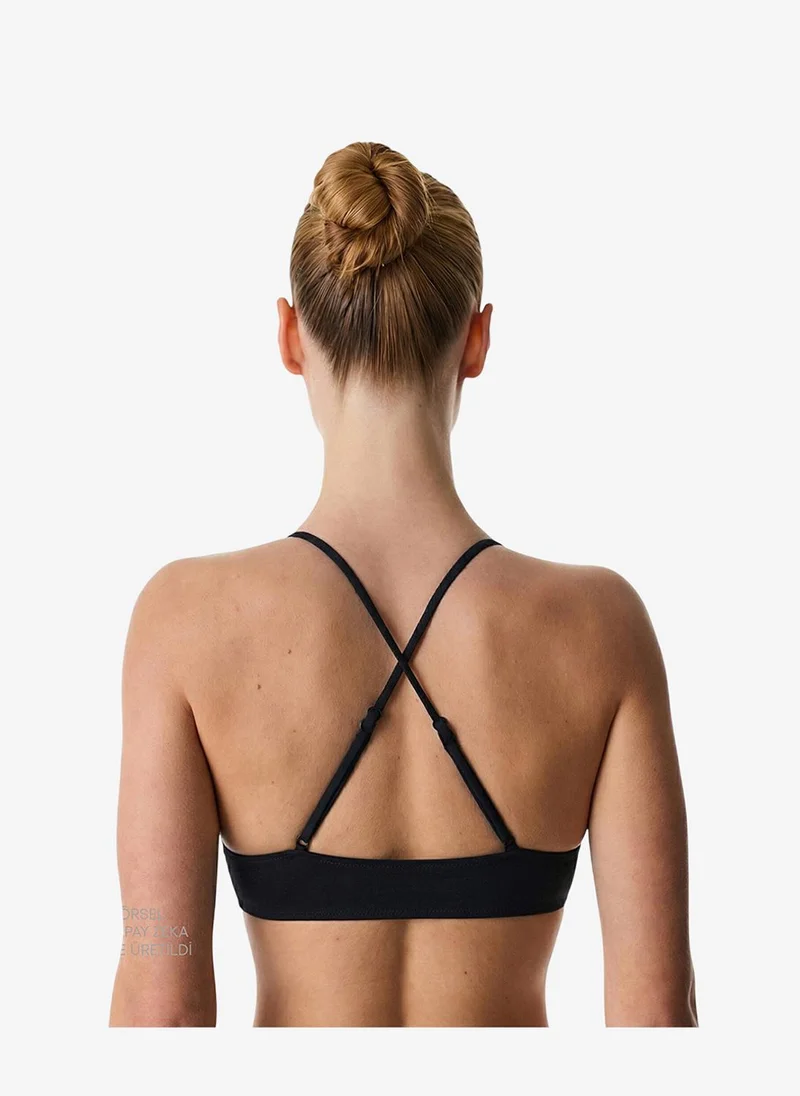 بنتي Women Bralette Black Bikini Top