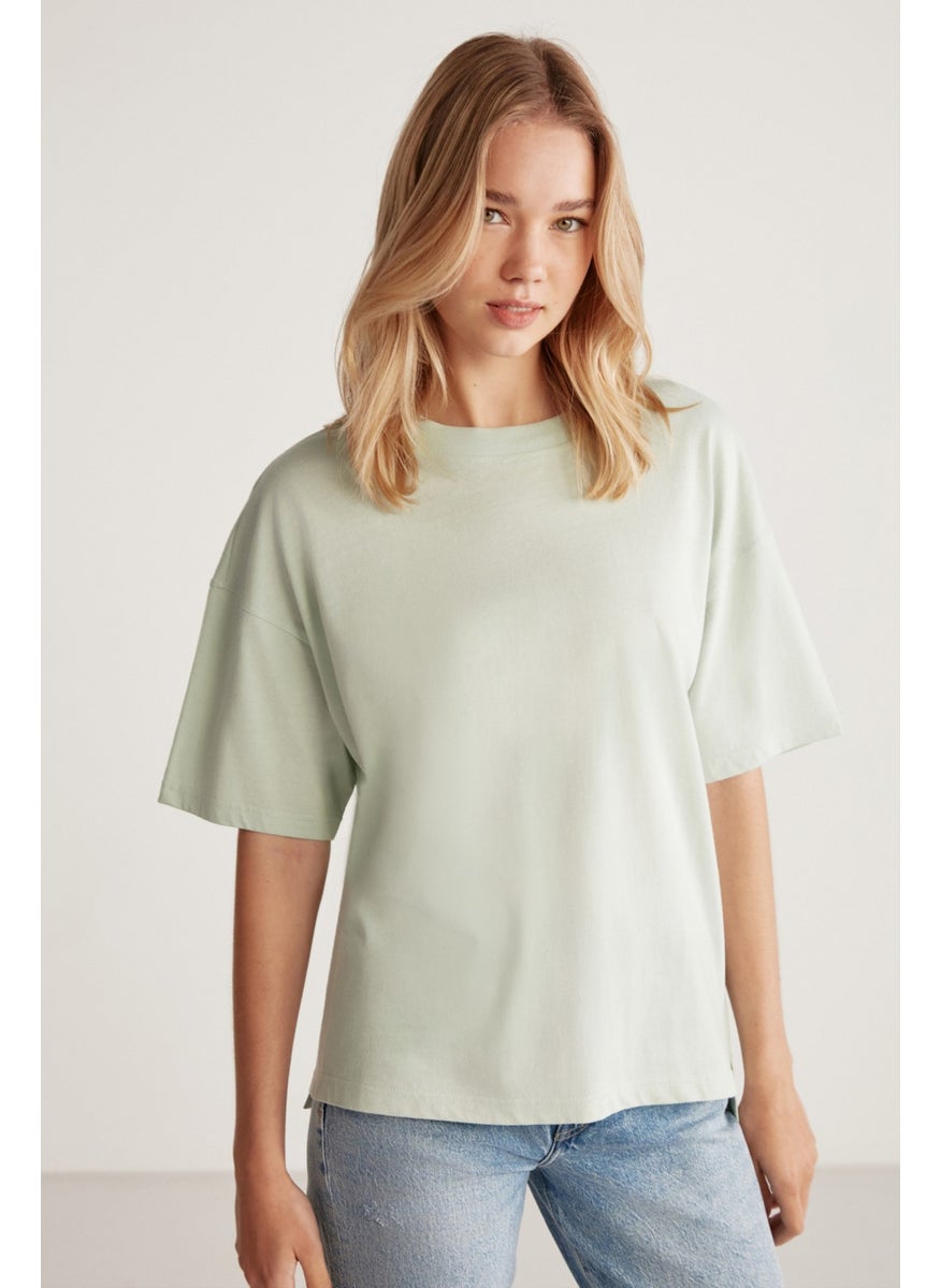 Jemmy Women's Basic Jersey Woven Relaxed 100% Organic Cotton Mint Green T-shirt - pzsku/ZB30AAF72A0C67A6BAB1CZ/45/_/1741637792/12a45f3b-7794-4e56-b870-991a63fbe9be