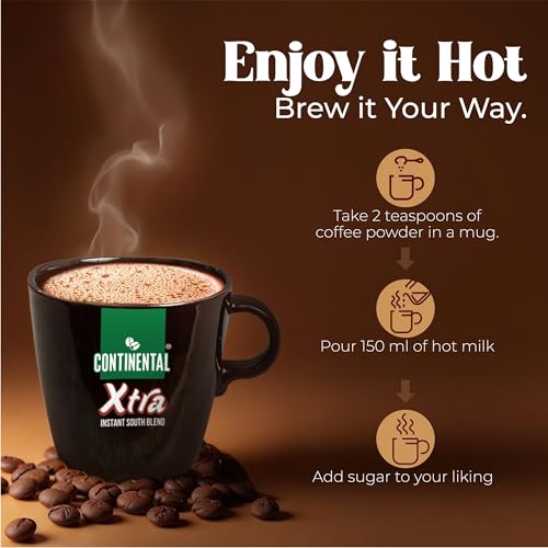 Continental Coffee CONTINENTAL XTRA Coffe | 100g Jar | 70% Coffee - 30% Chicory Blend | Medium Roast | Strongest Instant Coffee Powder | South Indian Coffee | Chunky Granules - Image 5