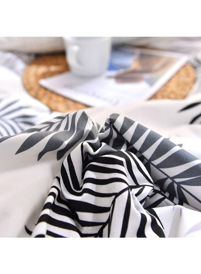 NIBEMINENT 4-Piece Bedding Set fabric White/Grey Quilt Cover 180x220 cm, Bed Sheet 230x220 Pillow 48x74cm - Image 4