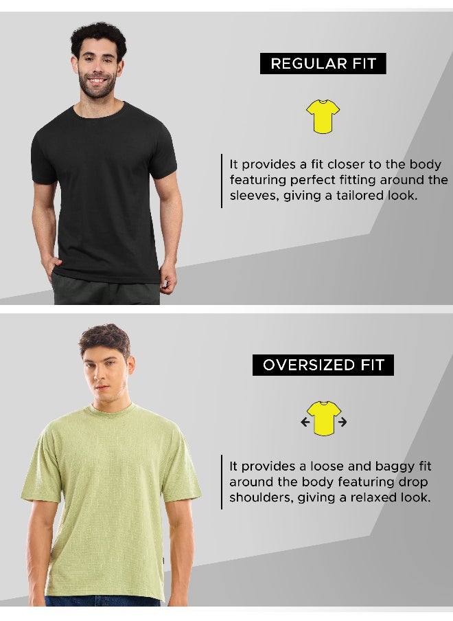 Beyoung Pale Green Textured Oversized T-shirt  - Image 3