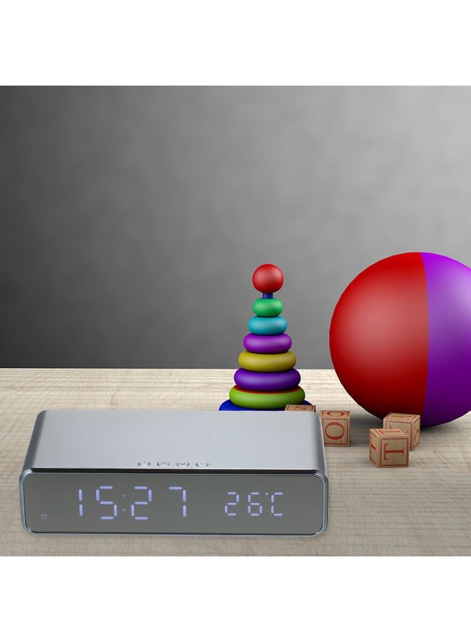 NIBEMINENT Multifunctional Decorative Clock with Charger Silver 17.00 X 5.50 10.50cm - Image 5