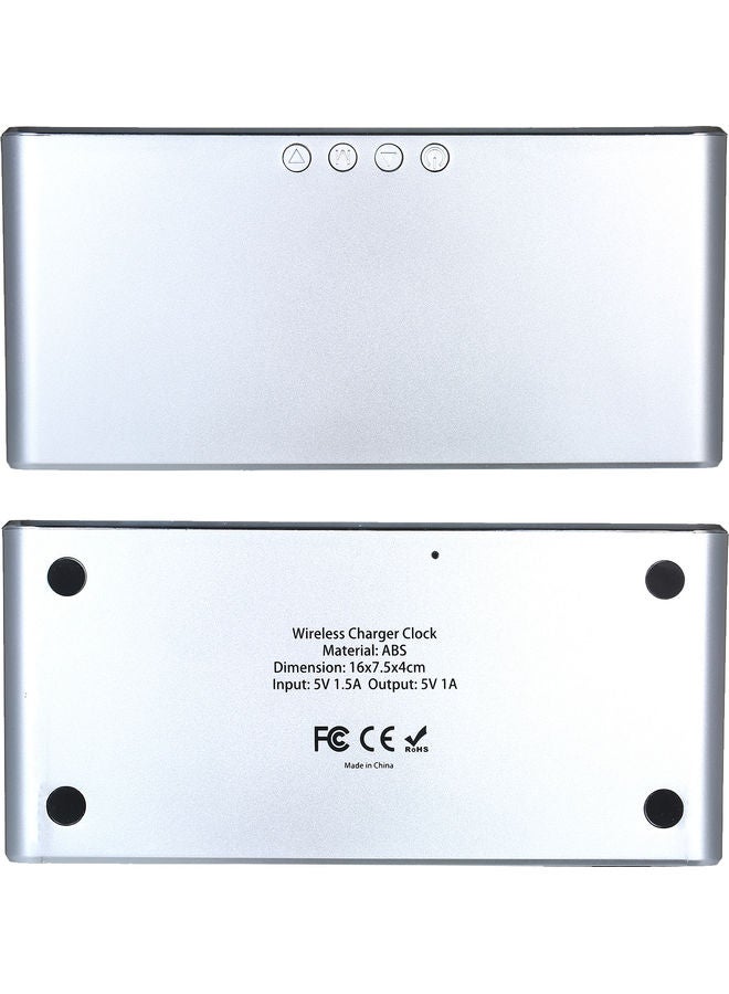 NIBEMINENT Multifunctional Decorative Clock with Charger Silver 17.00 X 5.50 10.50cm - Image 3