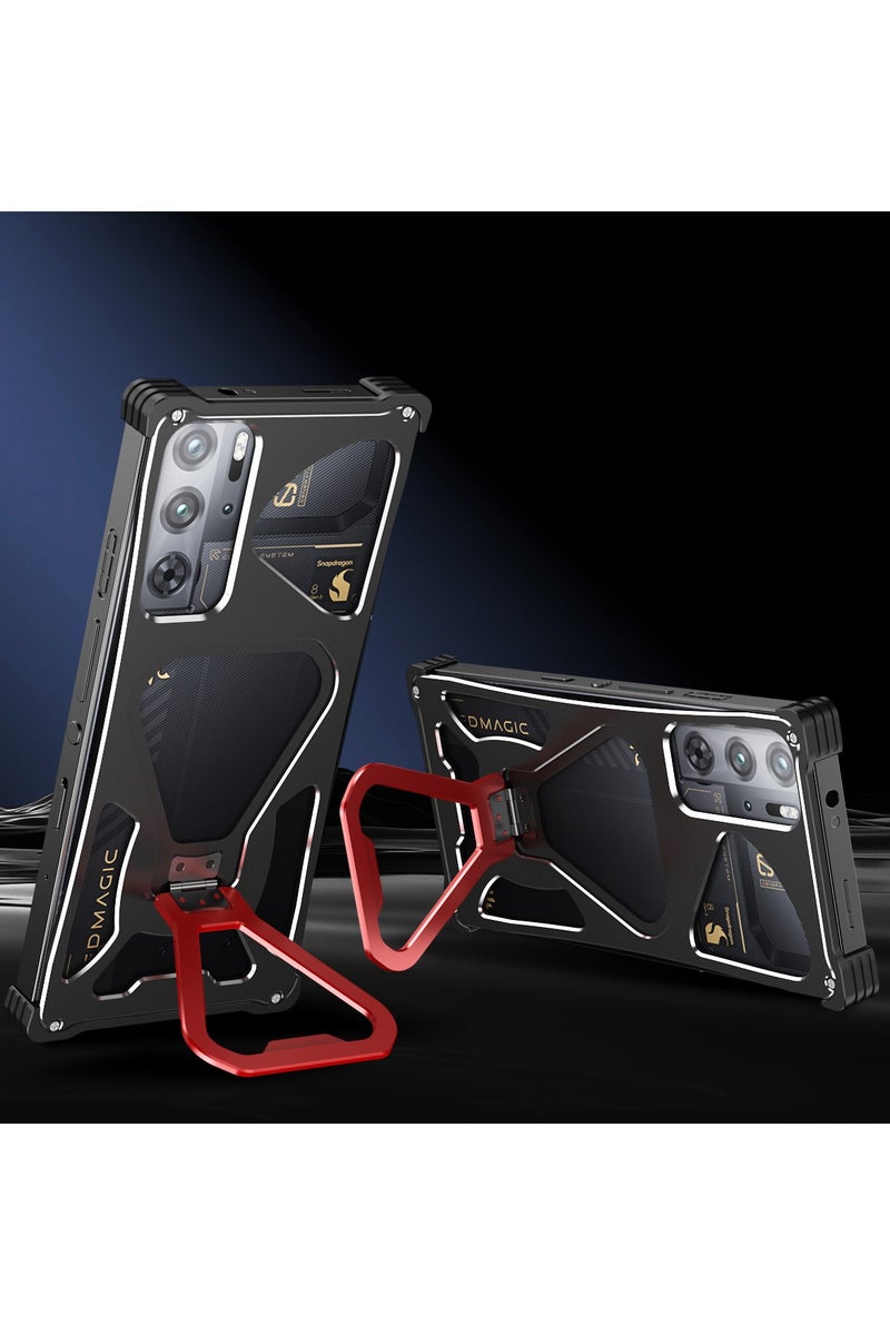 عام غطاء معدني متوافق مع Red Magic 10S Pro، مدمجة به حلقة قابلة للدوران 360 درجة، هيكل ألمنيوم واقي مخصص لتبديد الحرارة. - Image 1