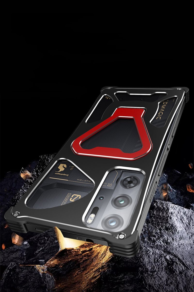 عام غطاء معدني متوافق مع Red Magic 10S Pro، مدمجة به حلقة قابلة للدوران 360 درجة، هيكل ألمنيوم واقي مخصص لتبديد الحرارة. - Image 5