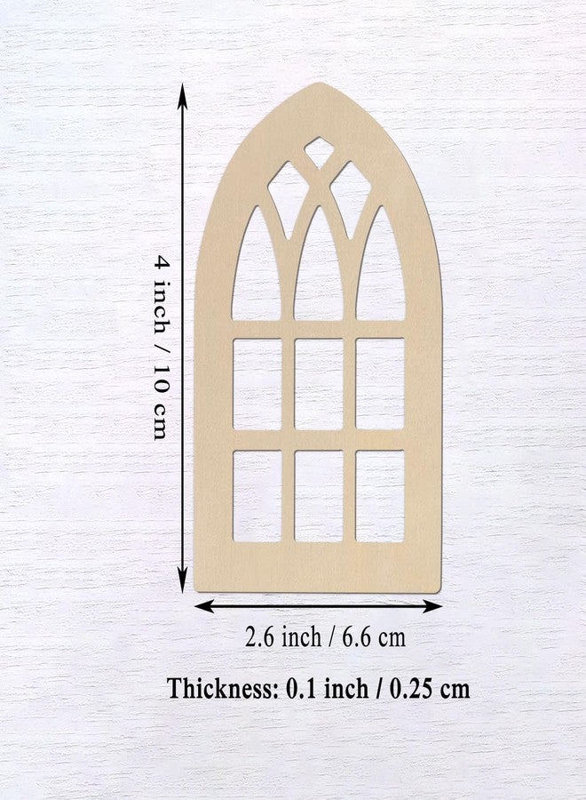JANOU 20pcs Wooden Window Shaped DIY Craft Cutouts Window Unfinished Wood Tags with Ropes Ornaments for Wedding Home Christmas Party Decoration - Image 2
