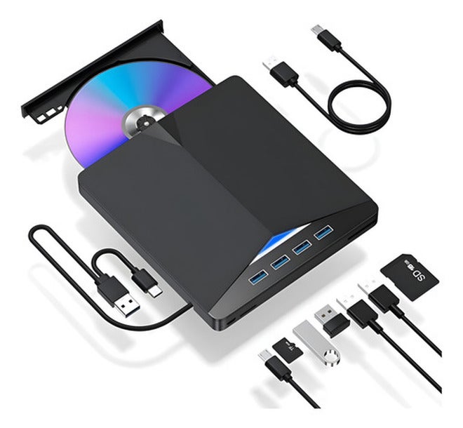 New 7-in-1 External DVD/CD Drive USB 3.0 and Type-C