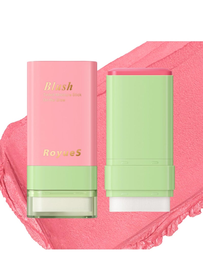 Excefore Makeup Blush Stick, Multi-use Makeup Blush Stick for Cheeks Eyes Lips, Moisturizing Natural Matte Blush Makeup,Waterproof Natural Nude Makeup, Suitable for All Skin, Pink - Image 1