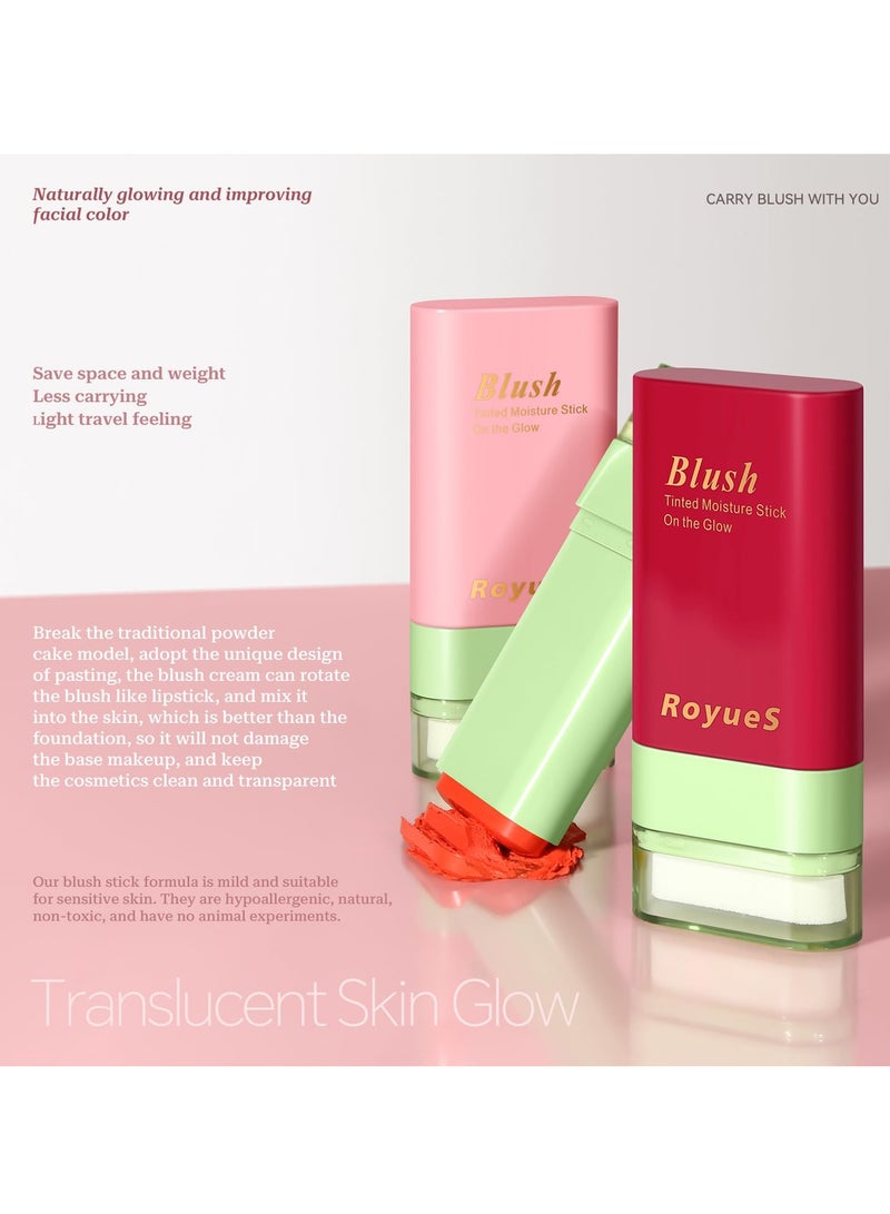 Excefore Makeup Blush Stick, Multi-use Makeup Blush Stick for Cheeks Eyes Lips, Moisturizing Natural Matte Blush Makeup,Waterproof Natural Nude Makeup, Suitable for All Skin, Pink - Image 4