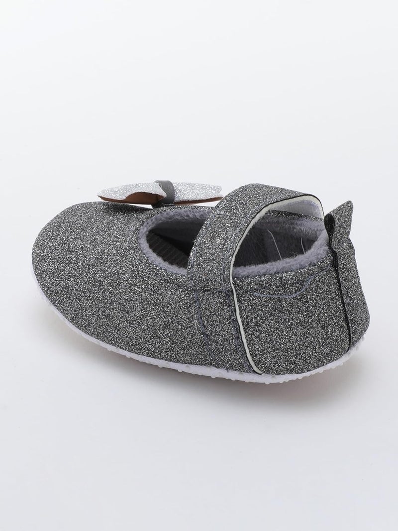 PureSole Stylish Baby Girl Party Booties with Sparkle Finish & Memory Foam – Soft Sole, Comfortable Pre-Walker Shoes for Infants (6–12 Months) - Image 2