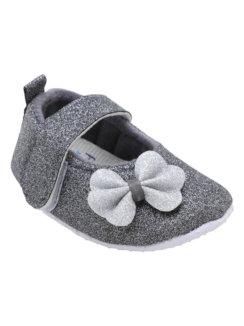 PureSole Stylish Baby Girl Party Booties with Sparkle Finish & Memory Foam – Soft Sole, Comfortable Pre-Walker Shoes for Infants (6–12 Months) - Image 1