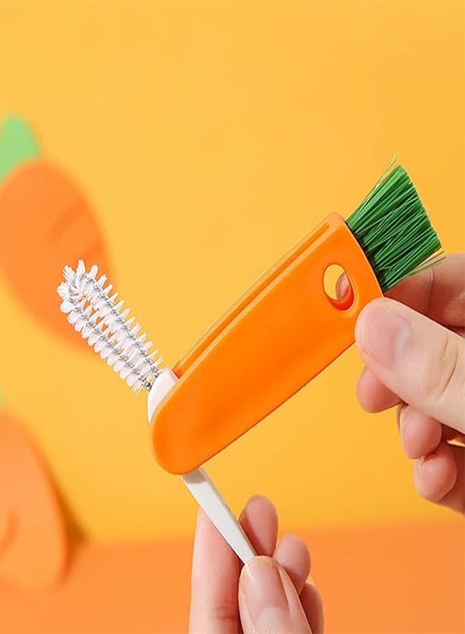 3 قطع 3 في 1 غطاء كوب زجاجة صغيرة تفاصيل فرشاة أدوات تنظيف القش فرشاة تنظيف زجاجة المياه للزجاجات، فرش تنظيف الجزر لتغطية أكواب زجاجات الرضاعة - Image 5