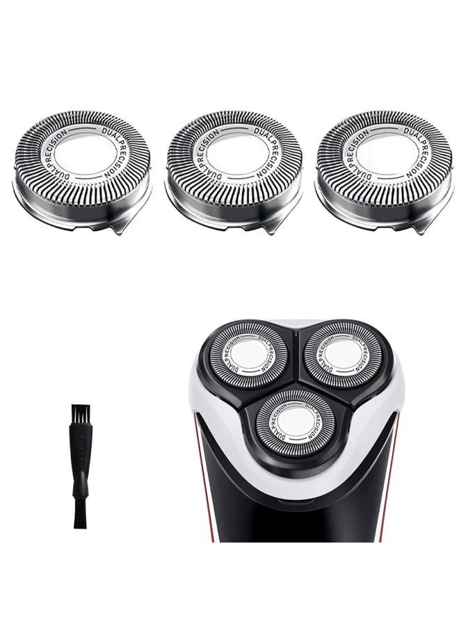 Gleway HQ8 Replacement Heads Blades Compatible with Philips Norelco Electric Shavers, HQ8 Replacement Razor Shaving Head for norelco Aquatec HQ8 Series, OEM HQ8 Heads Upgraded for PT730 AT880, 3-Pack & Brush - Image 1