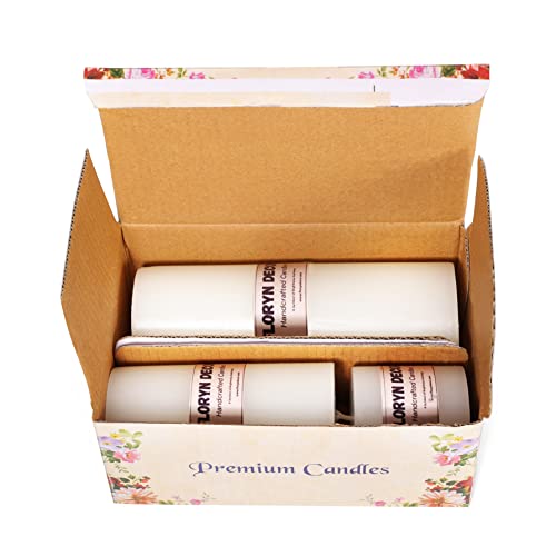 Floryn Decor Paraffin Wax Smokeless White Candles, Pack of 3 Pillar Candles for Home Decor | Unscented, (2 by 6, 2 by 4, 2 by 2 inches) - Image 4