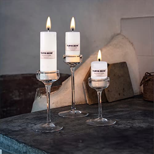 Floryn Decor Paraffin Wax Smokeless White Candles, Pack of 3 Pillar Candles for Home Decor | Unscented, (2 by 6, 2 by 4, 2 by 2 inches) - Image 3