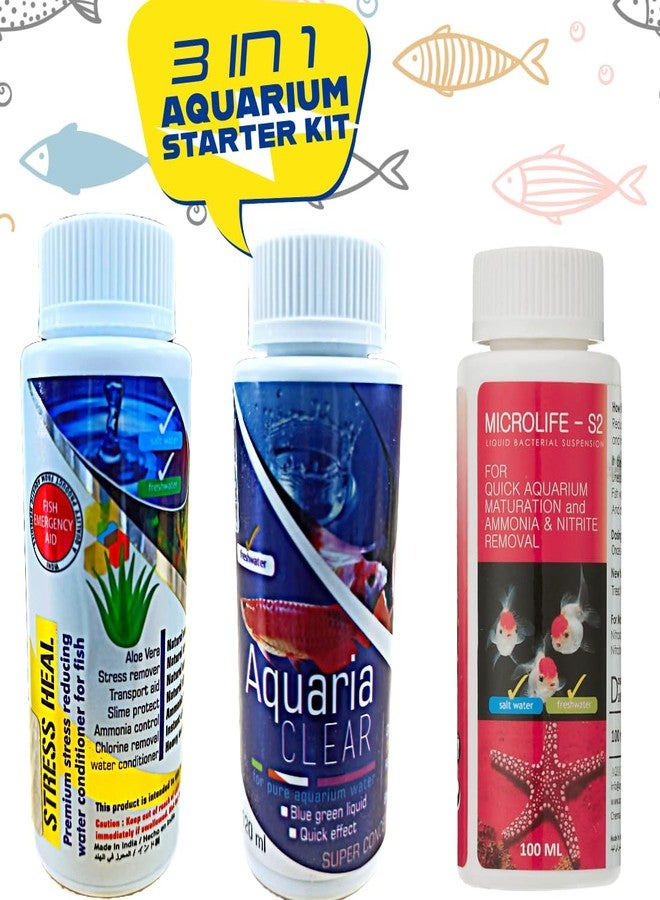 Scroll Store Aquarium Remedies 3 in 1 Pack | Aqua Clear, Stress Heal and Microlife S2 | Fish Tank Starter kit 100Ml Each - Image 5