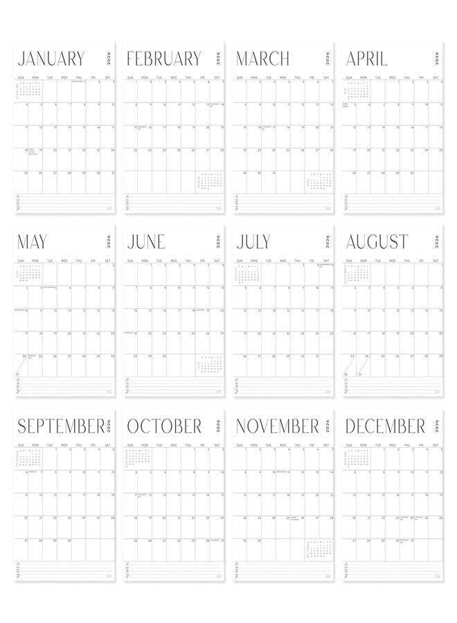 Sweetzer & Orange S&O Modern Magnetic Fridge Calendar from January 2026-June 2027 - Tear-Off Refrigerator Calendar to Track Events & Appointments - 18 Month Magnetic Planner for Fridge for Easy Planning-9.6x12 in. - Image 2