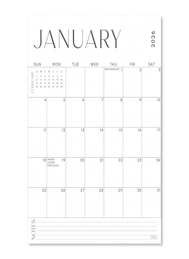 Sweetzer & Orange S&O Modern Magnetic Fridge Calendar from January 2026-June 2027 - Tear-Off Refrigerator Calendar to Track Events & Appointments - 18 Month Magnetic Planner for Fridge for Easy Planning-9.6x12 in. - Image 1
