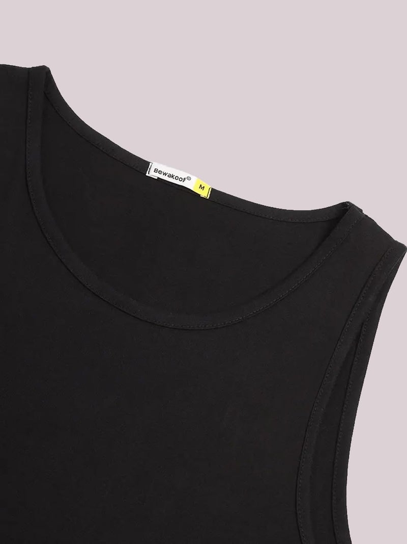 Bewakoof Official House of The Dragon Merchandise Men's Graphic Printed Regular Fit Sleeveless Round Neck Cotton Vest_539997_Black_M - Image 3