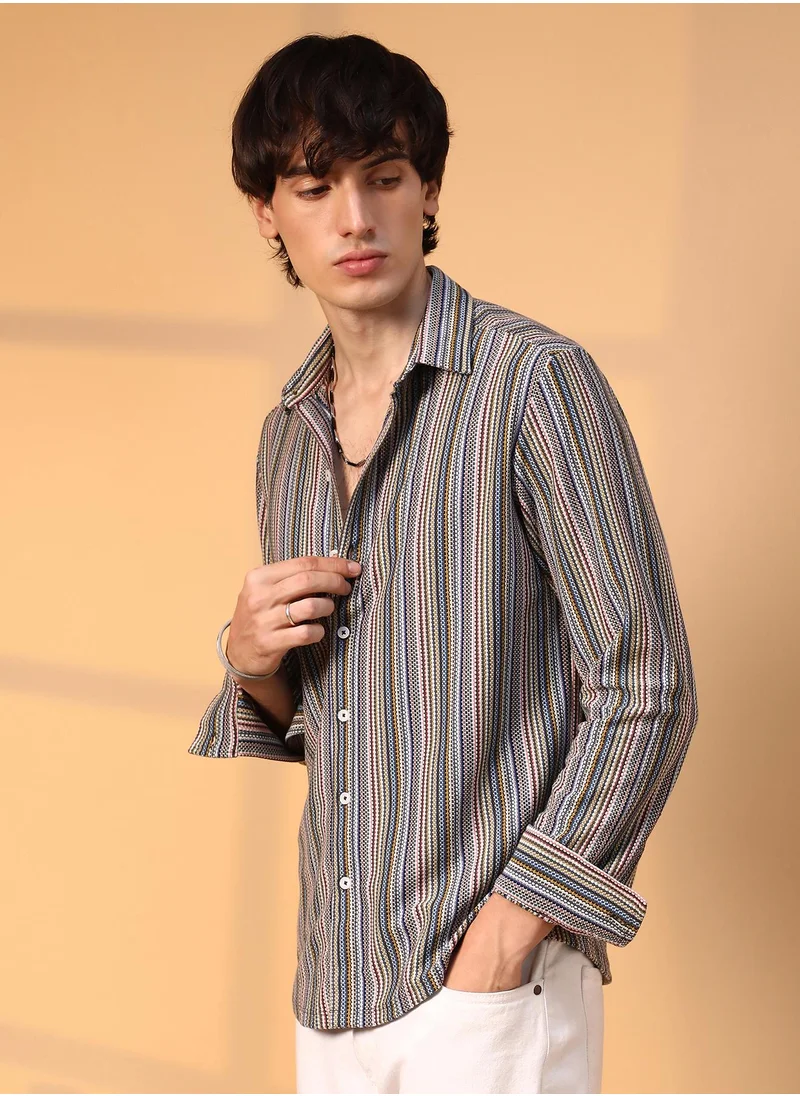Campus Sutra Men's Multicolour Caribbean Shirt