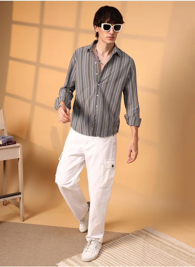 Campus Sutra Men's Multicolour Caribbean Shirt