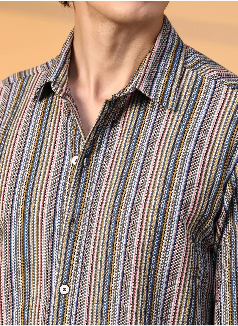 Campus Sutra Men's Multicolour Caribbean Shirt