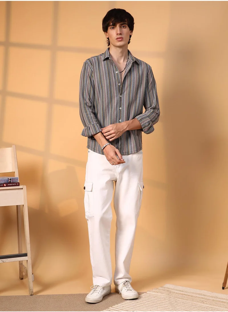 Campus Sutra Men's Multicolour Caribbean Shirt
