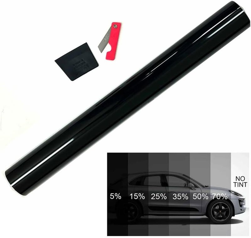 2 Rolls 10% Dark Black Window Tint Film for Home and Auto - 10ft Adhesive Privacy Shade - Image 4