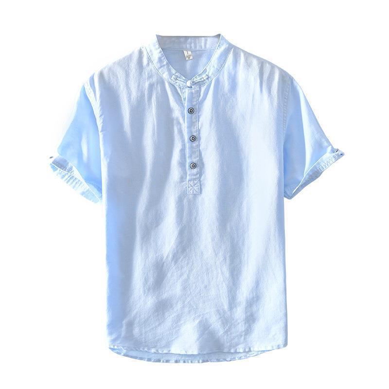 L3305 Simple Plain All-Match Short Shirt Men'S Casual Short-Sleeved T-Shirt Men'S One-Piece Hair - Image 5