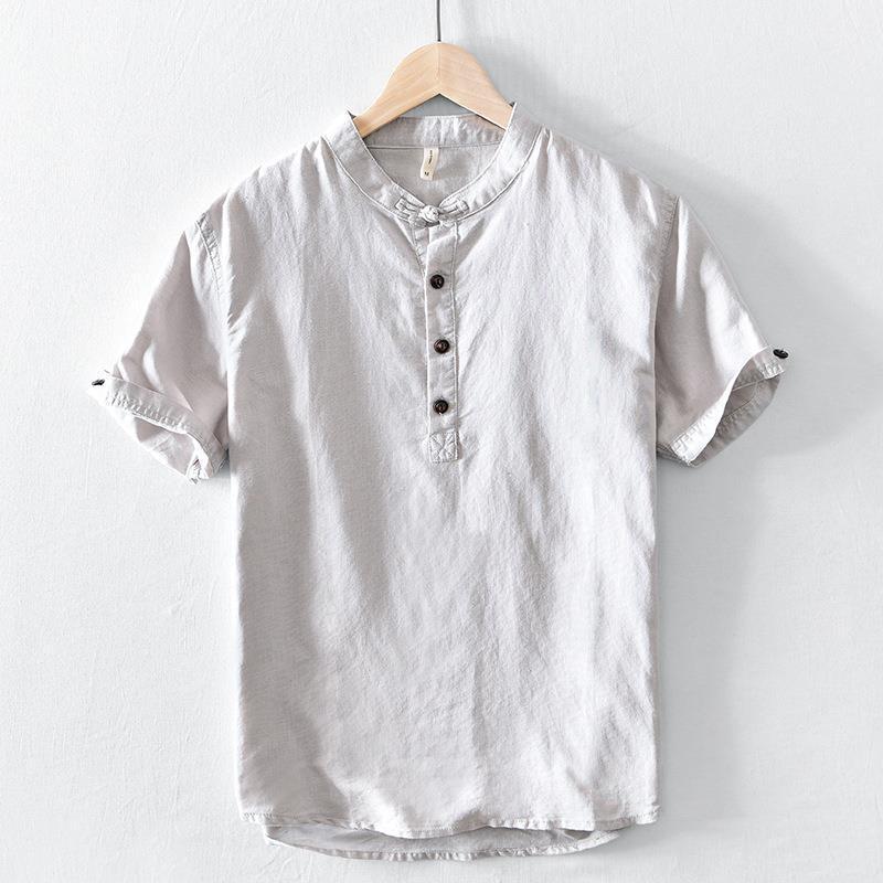 L3305 Simple Plain All-Match Short Shirt Men'S Casual Short-Sleeved T-Shirt Men'S One-Piece Hair - Image 3