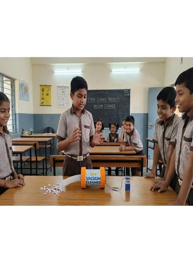 Erh India مكنسة كهربائية لعبة من إي آر إتش إنديا، نموذج عملي لمشروع علمي وتجربة فيزيائية لطلاب المدارس، مناسبة لتعليم العلوم والتكنولوجيا والهندسة والرياضيات، مجموعة أنشطة تعليمية إبداعية وتفاعلية. قم ببناء المكنسة وإعادة تجميعها. - Image 5