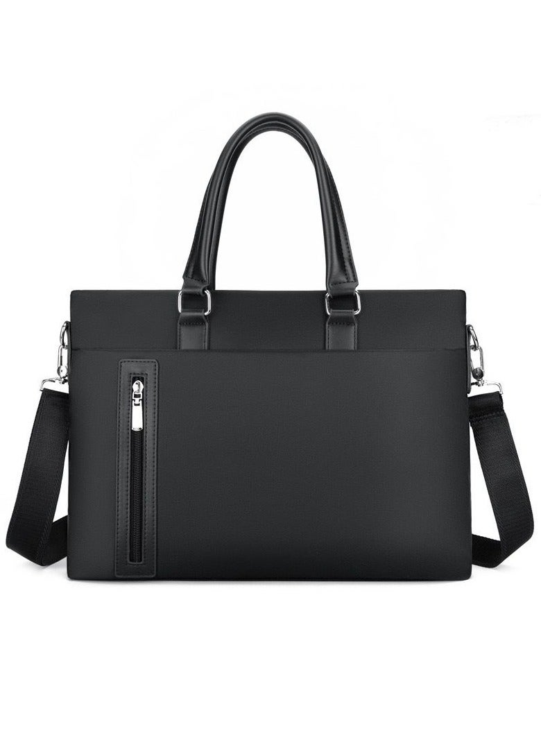 【Luxury Men's Briefcase】Large Capacity Business Laptop Bag with Adjustable Shoulder Strap, Top-Handle & Crossbody Messenger Bag for Office, Black - Image 1