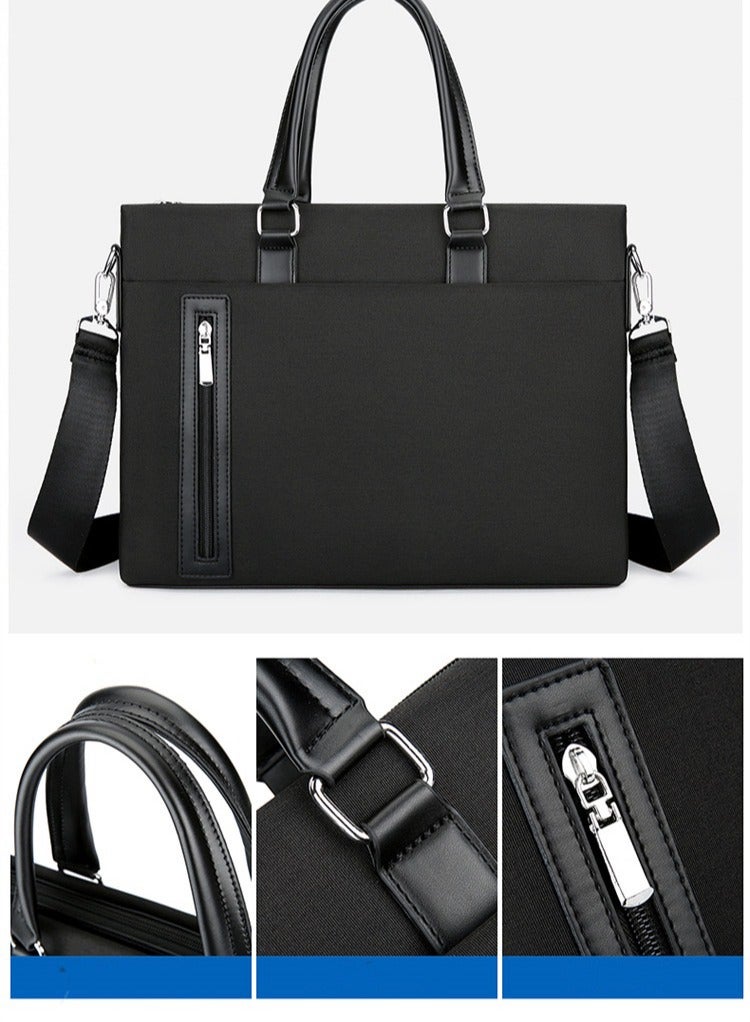 【Luxury Men's Briefcase】Large Capacity Business Laptop Bag with Adjustable Shoulder Strap, Top-Handle & Crossbody Messenger Bag for Office, Black - Image 5